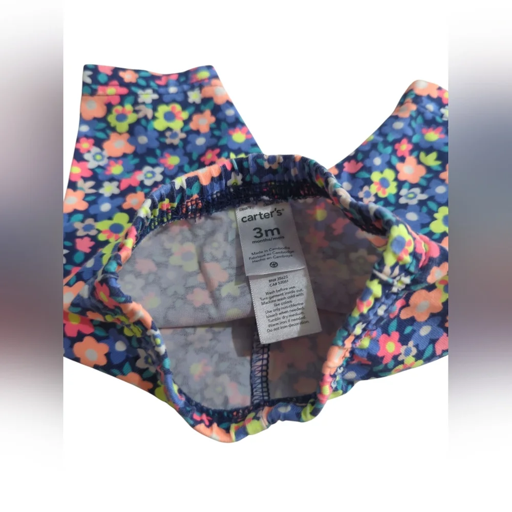 Carter's Colorful Floral Baby Shorts Size 3 Months.